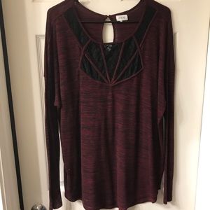 Jamie Burgandy and Lace Sweater